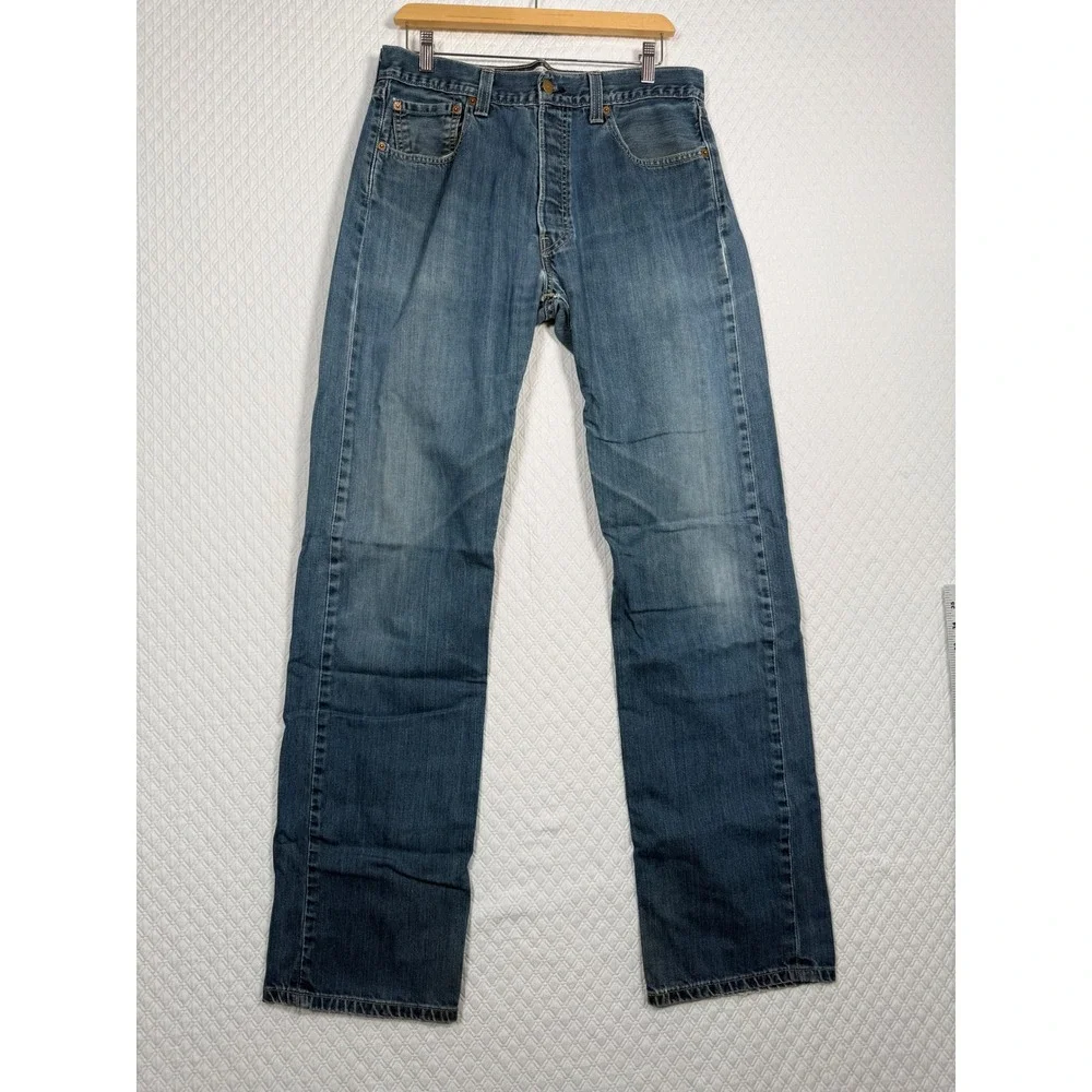 Levis 501XX Original Straight‎ Leg VTG Thrashed Denim Button Fly Jeans Fits34x34